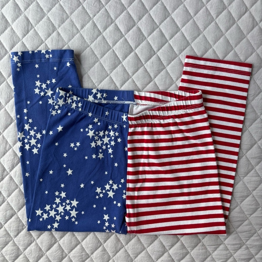 Cat & Jack Blue and Red Star Stripe leggings